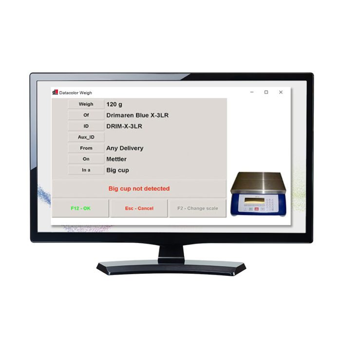 example screenshot of weigh software on computer screen