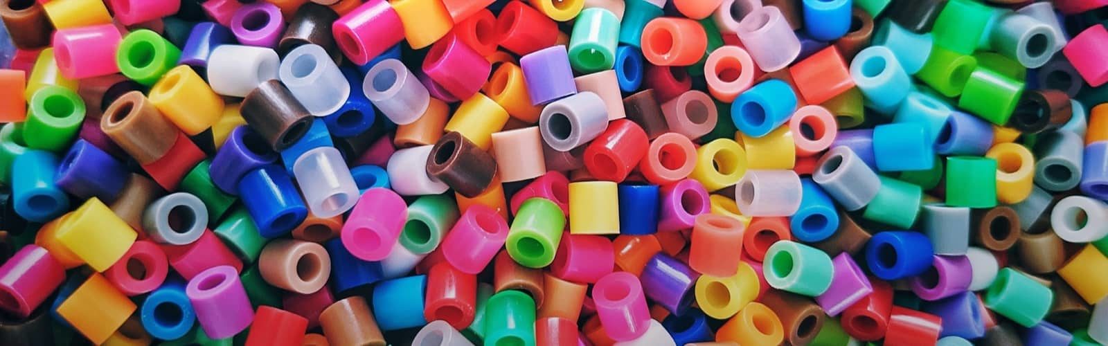 Multicolor plastic pieces footer