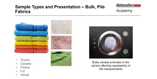 Come misurare il colore di asciugamani, tappeti, pile, velluto e altro ancora