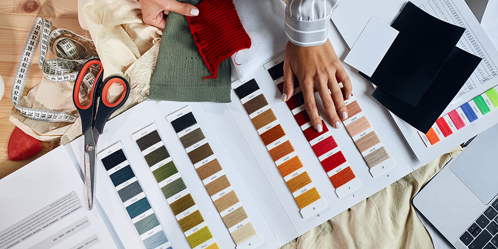 fashion designer choosing color