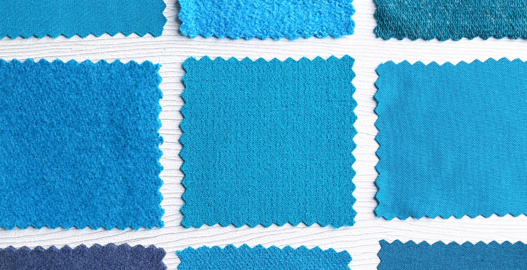 blue fabric samples